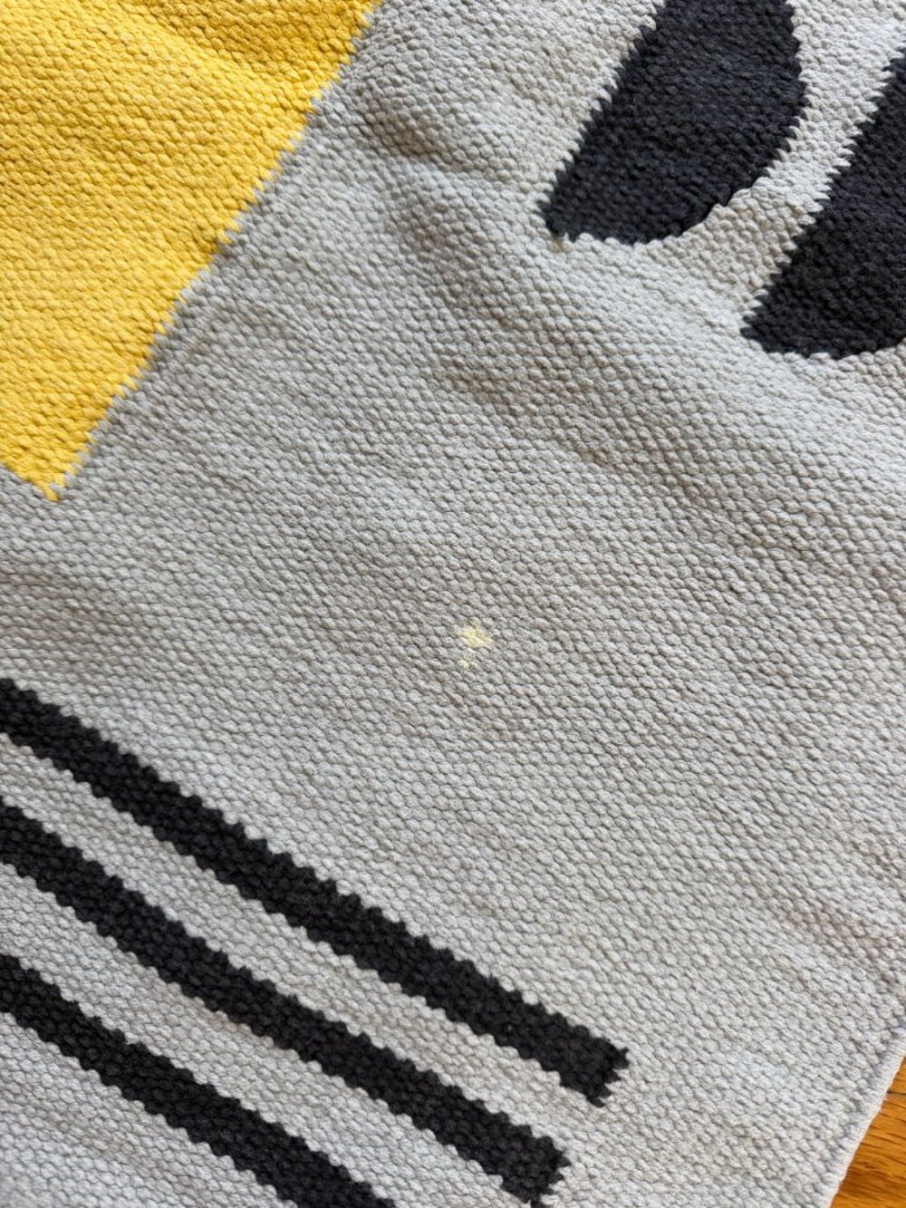 Quiet Town Arco Storm Cotton Runner Rug Geometric Gray Blue Yellow Modern - Picture 7 of 7